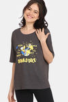 Rosaline Mickey & Donald Knit Cotton Top - Anthra Melange — thumbnail 1